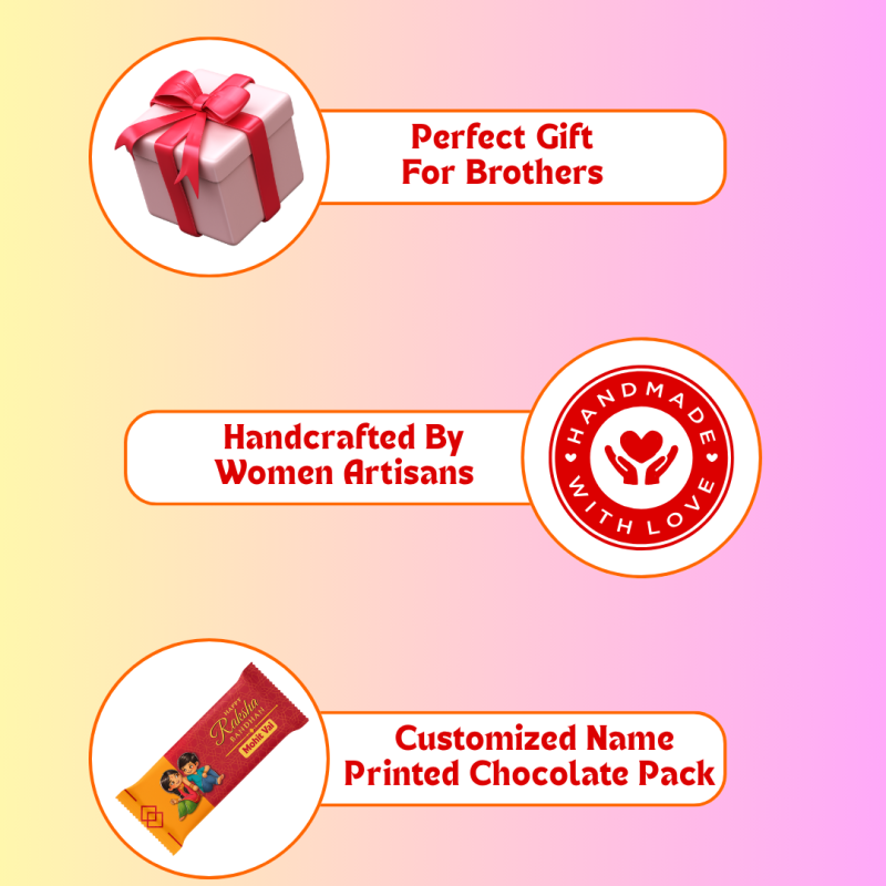 Raksha Bandhan Gift Hamper @ ₹99 – Custom Chocolate, Rakhi, Roli-Chawal & Greeting Card