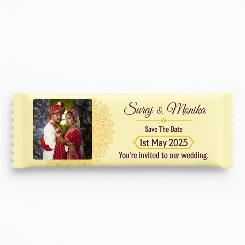 Personalized Wedding Invitation Chocolate Bar – Custom Photo & Details for Your Big Day