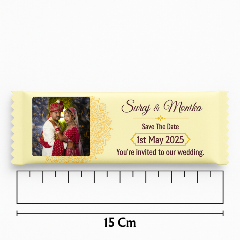 Personalized Wedding Invitation Chocolate Bar – Custom Photo & Details for Your Big Day